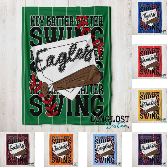 Baseball Softball Hey Batter Batter Personalized Blanket | Long Lost Sister Boutique