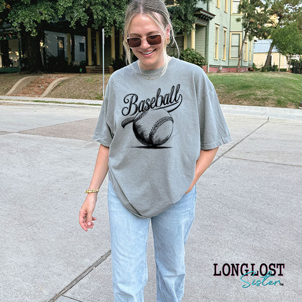 Baseball Sketch Graphic Tee | Long Lost Sister Boutique