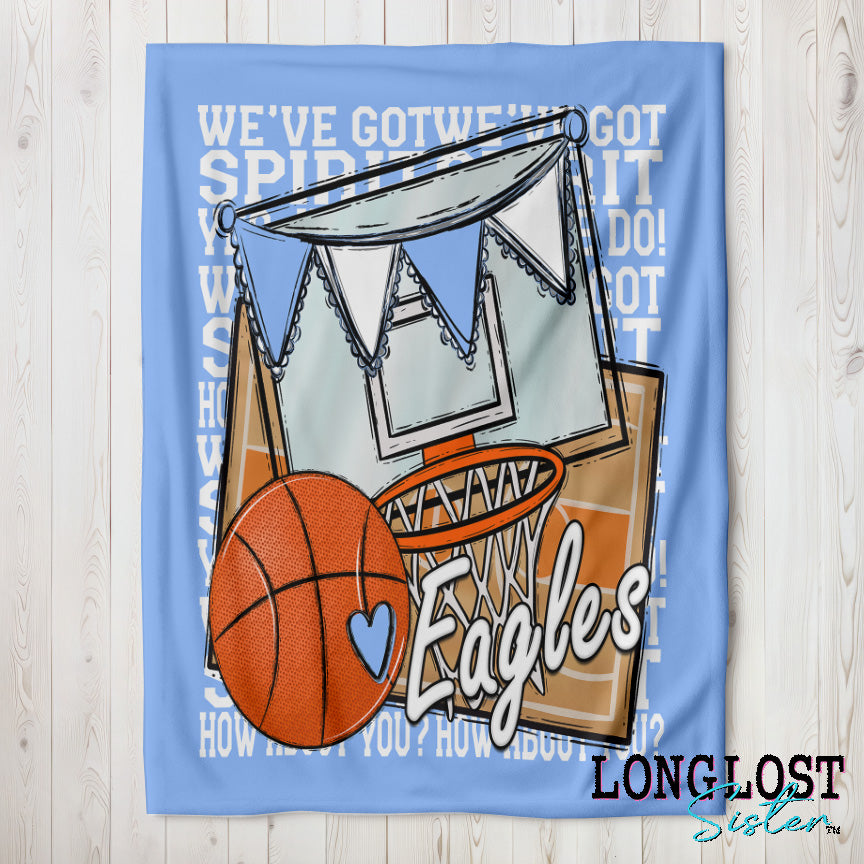 Basketball We've Got Spirit Columbia Blue Custom Blanket | Long Lost Sister Boutique