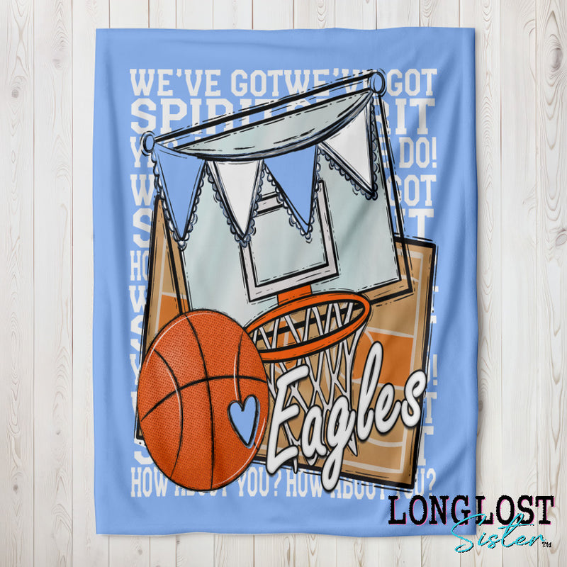 Basketball We've Got Spirit Columbia Blue Custom Blanket | Long Lost Sister Boutique