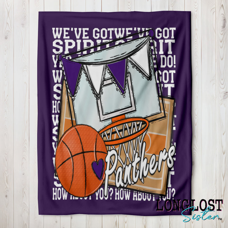 Basketball We've Got Spirit Purple Custom Blanket | Long Lost Sister Boutique