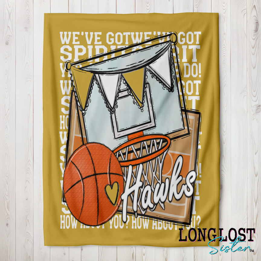 Basketball We've Got Spirit Vegas Gold Custom Blanket | Long Lost Sister Boutique