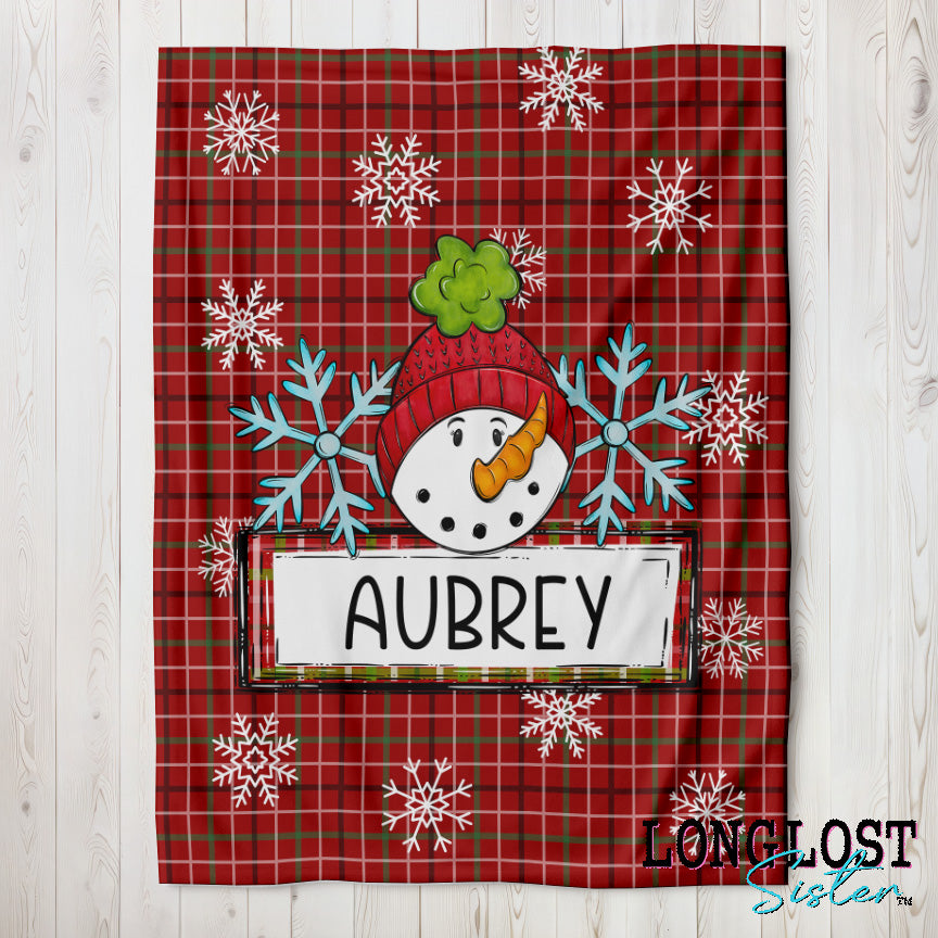 Personalized Christmas Snowman Blanket | Long Lost Sister Boutique