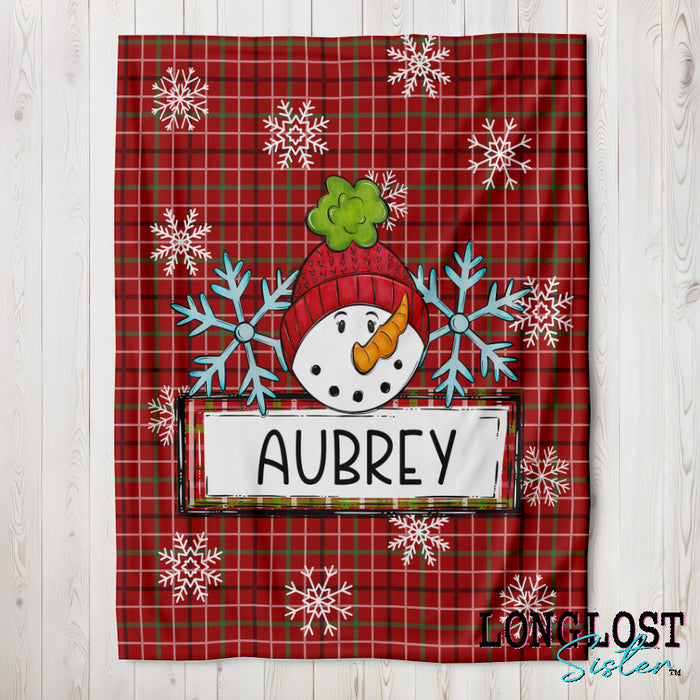 Personalized Christmas Snowman Blanket | Long Lost Sister Boutique