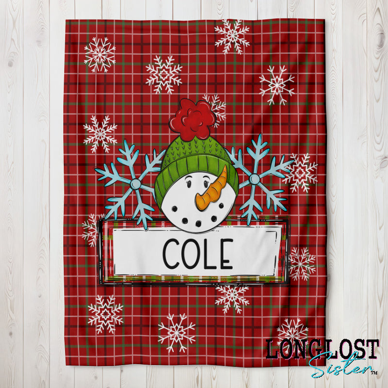 Personalized Christmas Snowman Blanket | Long Lost Sister Boutique