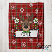 Personalized Christmas Reindeer Blanket | Long Lost Sister Boutique