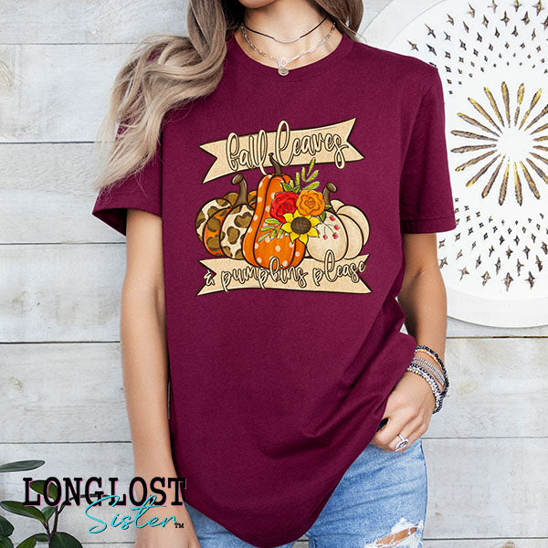 Fall Leaves & Pumpkins Please Graphic Tee | Long Lost Sister Boutique