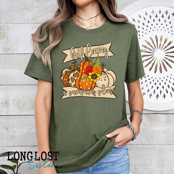 Fall Leaves & Pumpkins Please Graphic Tee | Long Lost Sister Boutique