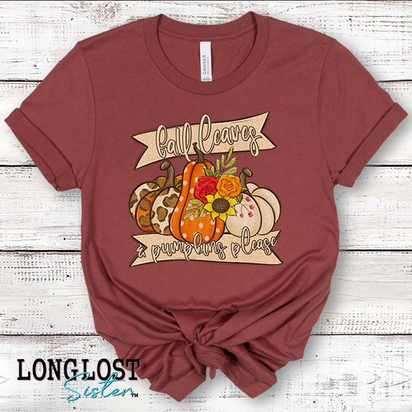 Fall Leaves & Pumpkins Please Graphic Tee | Long Lost Sister Boutique