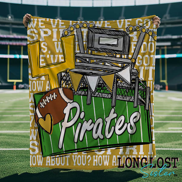 Football We've Got Spirit Vegas Gold Custom Mascot Blanket | Long Lost Sister Boutique