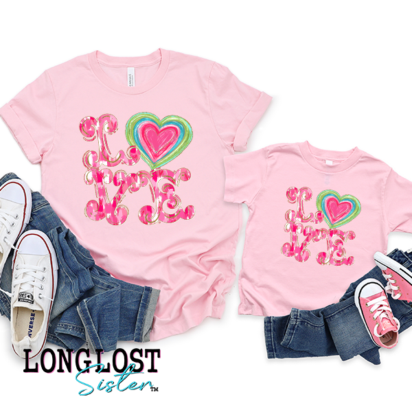 Love with heart Matching Mama & Mini T-shirts | Long Lost Sister Boutique