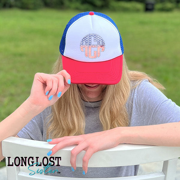 Patriotic Monogram Trucker Hat