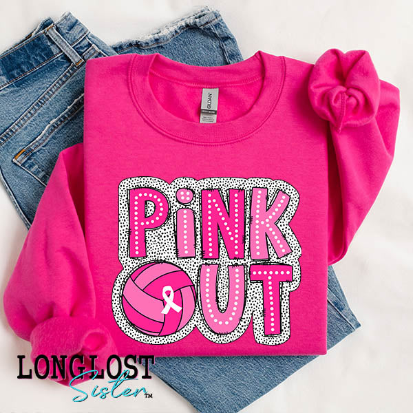 Volleyball Pink Out Sweatshirt | Long Lost Sister Boutique