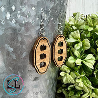 Pumpkin Cutout Wood Dangle Earrings