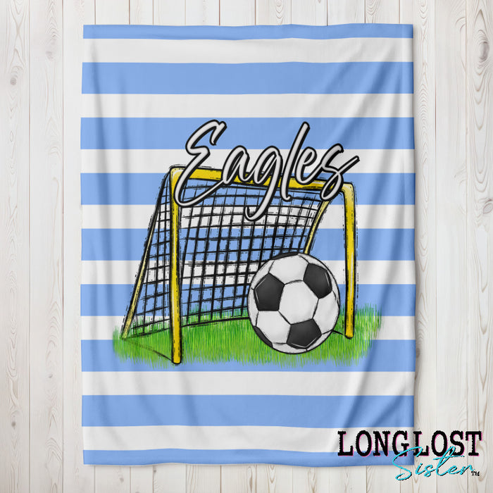 Soccer Team Spirit Columbia Blue Custom Blanket | Long Lost Sister Boutique