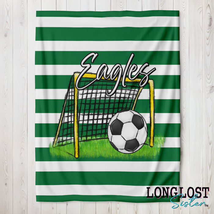 Soccer Team Spirit Green Custom Blanket | Long Lost Sister Boutique