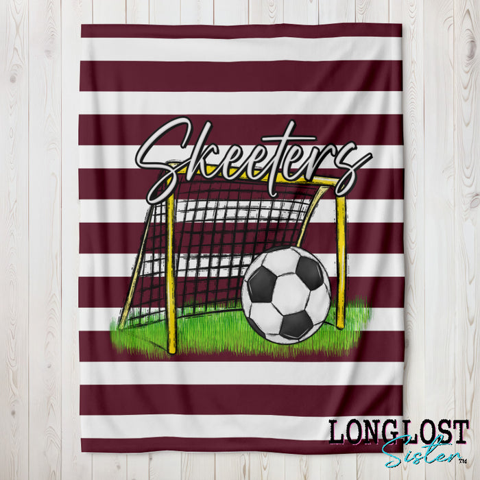 Soccer Team Spirit Maroon Custom Blanket | Long Lost Sister Boutique