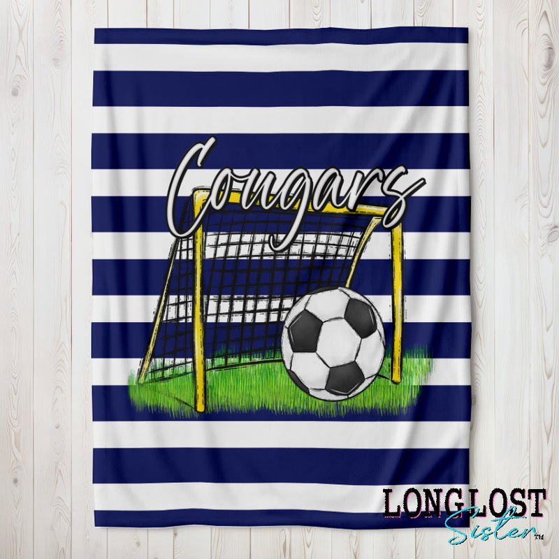 Soccer Team Spirit Navy Custom Blanket | Long Lost Sister Boutique