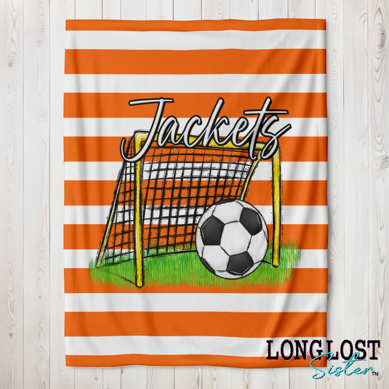 Soccer Team Spirit Orange Custom Blanket | Long Lost Sister Boutique