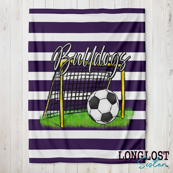 Soccer Team Spirit Purple Custom Blanket | Long Lost Sister Boutique