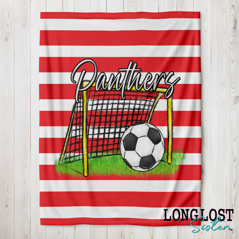 Soccer Team Spirit Red Custom Blanket | Long Lost Sister Boutique