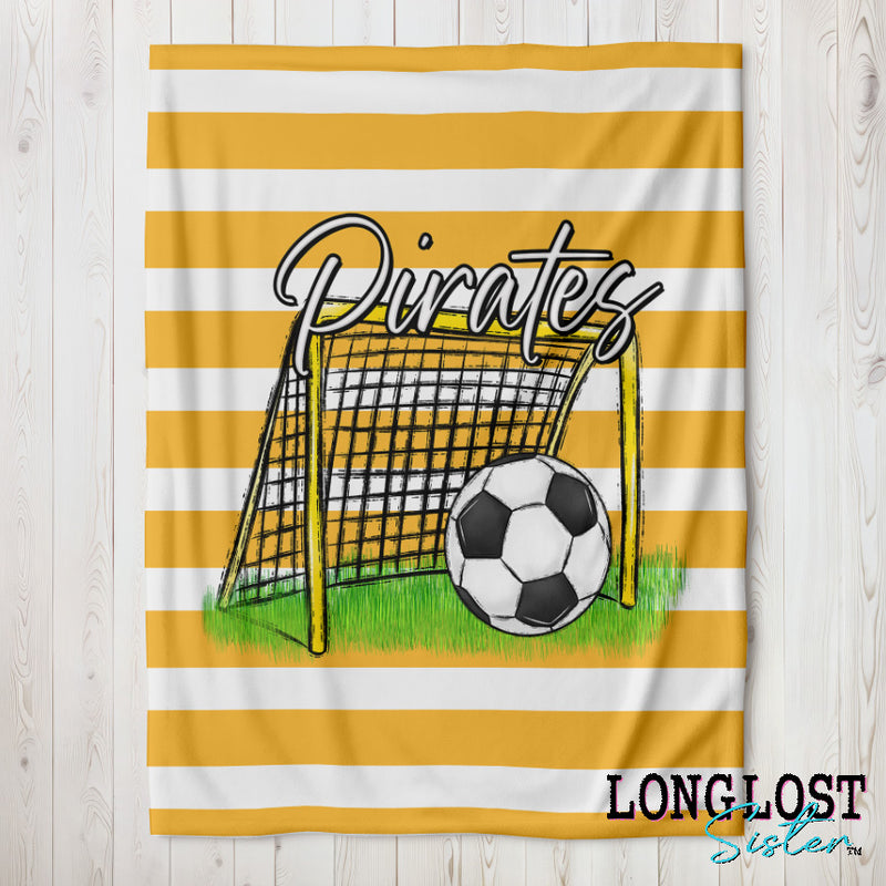 Soccer Team Spirit Yellow Custom Blanket | Long Lost Sister Boutique