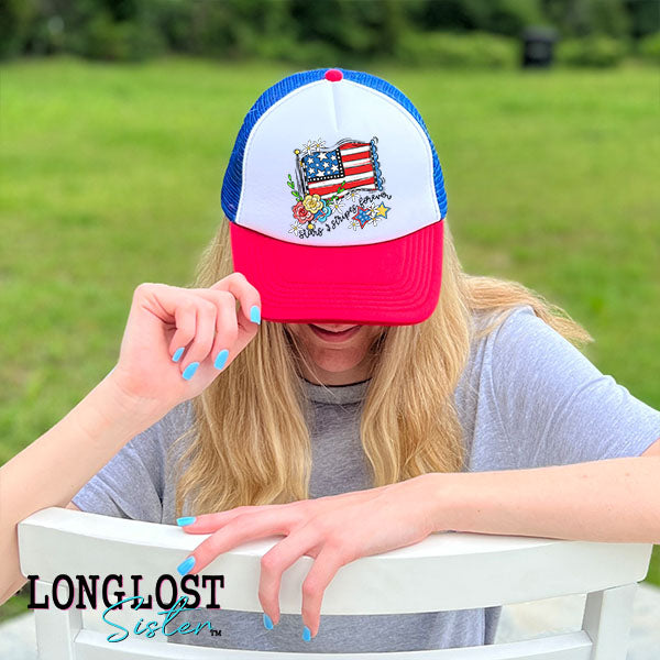 Stars & Stripes Forever Red Blue Trucker Hat