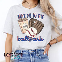 Baseball Take Me to the Ballpark Graphic Tee Personalized Name & Number | Long Lost Sister Boutique