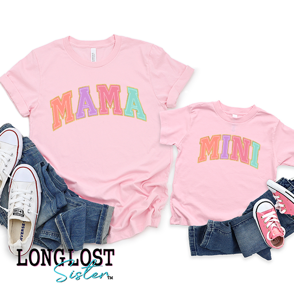 Varsity Stitch Matching Mama & Mini T-shirts | Long Lost Sister Boutique